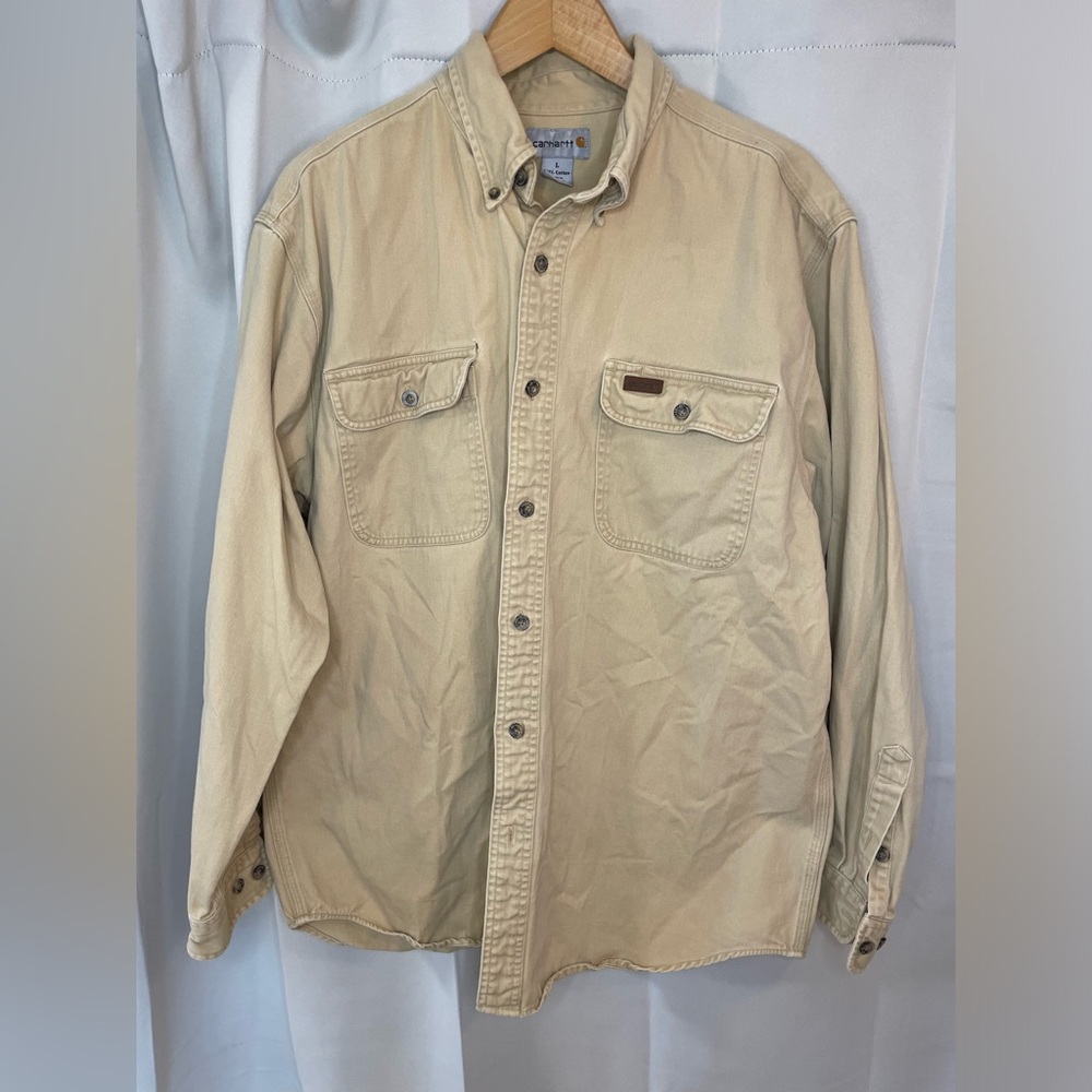 Carhartt Mens Large Shacket Light Cotton Jacket Button Down